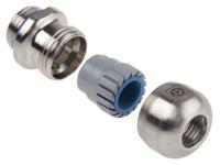 53806722 Lapp SKINTOP Series Metallic Stainless Steel Cable Gland, M16 Thread, 6mm min., 10mm max., IP68, IP69