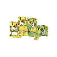 1547680000 Weidmuller  A Series Green/Yellow, 2.5mm², Double-Level, Push In Termination