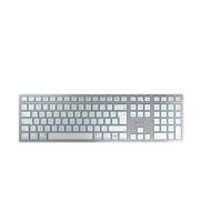 jk-9110de-1 Cherry CHERRY KW 9100 SLIM Wireless USB, Wireless Mac Keyboard, QWERTZ (German), Silver/White