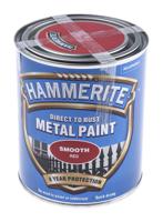 5092824 Hammerite Metal Paint in Smooth Red 750ml