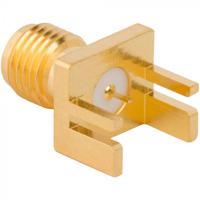 132414 Amphenol RF, Jack End Launch SMA Connector, Solder Termination, Straight Body