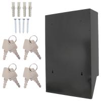 t06209 Silver/Black Mailbox, 600 mm x 385mm x 140 mm