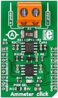 mikroe-2377 MikroElektronika Ammeter Click Current Measurement for MAX6106, MCP3201, AD8616 for MikroBus