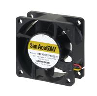 9wpa0624p4g001 Sanyo Denki Axial Fan, 24 V dc, DC Operation, 53.7cfm, 11.04W, 460mA Max, IP68, 60 x 60 x 25mm