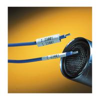 m7-125-175-342 Brady B-342 Black on White Heatshrink Labels, 44.45 mm Width, 5.97mm Label Length, 44.45mm Label Width