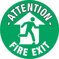 873-5937 PVC FIRE EXIT, Attention - Fire Exit, English, Exit Sign