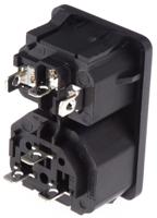 43000301 Schurter C13, C14 Snap-In IEC Connector Socket, Plug, 10A, 250 V