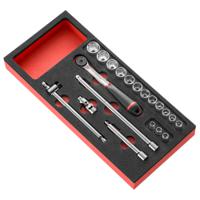 modmj161-36pb Facom 20-Piece Metric 3/8 in Standard Socket Set with Ratchet, 6 point