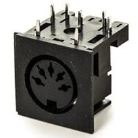 671-0501 Deltron 5 Pole Right Angle Din Socket, 2A, 100 V ac, Female, PCB Mount