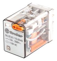 563281100040 Finder Plug In Power Relay, 110V ac Coil, 20A Switching Current, DPDT
