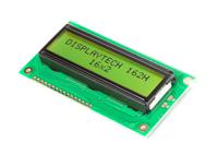 162h-bc-bw Displaytech 162H BC BW 162H Alphanumeric LCD Display, Yellow-Green on, 2 Rows by 16 Characters, Transflective