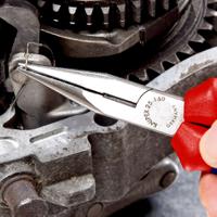 25-01-160 Knipex Long Nose Pliers, 160 mm Overall, Straight Tip, 50mm Jaw