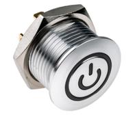 175-8453 RS PRO Illuminated Push Button Switch, Momentary, Panel Mount, 16mm Cutout, SPST, White LED, 36V dc, IP67