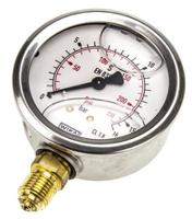 7075741 WIKA G 1/4 Analogue Pressure Gauge 16bar Bottom Entry 63mm Outside Diameter, UKAS