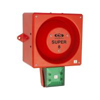 245372 Clifford & Snell YL80 Hi Vis Series Green Sounder Beacon, 24 V dc, IP66, Bulkhead, Flat Wall, 116dB at 1 Metre