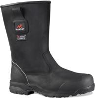 rf040-09 Rockfall RF040 Black Fibreglass Toe Capped Unisex Safety Boots, UK 9, EU 43