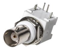 b6252h5-npp3g-50 Amphenol RF, Jack PCB Mount BNC Connector, 50Ω, Through Hole Termination, Right Angle Body