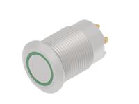 av12f10e624q04 TE Connectivity AV 12 Series Illuminated Push Button Switch, Momentary, Screw Mount, 12mm Cutout, SPST, Green LED, 24V,