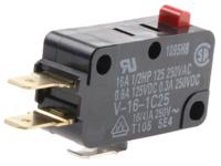 v-16-1c25 Omron Pin Plunger Micro Switch, Tab Terminal, 16 A @ 250 V ac, SP-CO, IP40
