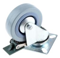 366727 Guitel Hervieu Braked Swivel Castor Wheel, 60kg Capacity, 75mm Wheel