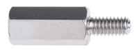 806-6727 RS PRO Standoff, M4 x M4 Thread, 15mm Body, Brass, Male/Female, 8mm Stud