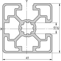 264-7846 RS PRO Silver Aluminium, Anodized Profile Strut, 45 x 45 mm, 10mm Groove, 3m Length
