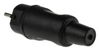 179516009 Kopp German Mains Plug, 16A Black, Cable Mount Rubber, 250 V