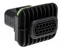 1-1564520-1 TE Connectivity, HDSCS Automotive Connector Plug Black Flange Mount 12 Way, Crimp Termination