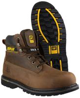 p708025 CAT Holton Brown Steel Toe Capped Men's Safety Boots, UK 10, EU 44