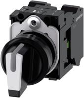 3su1100-2bl60-3na0 Siemens Short Black Handle Selector Switch - (SPDT) 22mm Cutout Diameter, Illuminated 3 Positions
