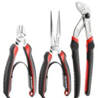 cpea3 Facom 3-Piece Plier Set, Angled, Straight Tip, 160 mm, 200 mm, 245 mm Overall