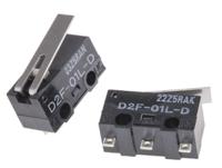 d2f-01l-d Omron Hinge Lever Micro Switch, Solder Terminal, 100 mA @ 30 V dc, SPDT, IP40