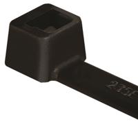 111-12203-t120i-pa66hirs-bk HellermannTyton Cable Tie, Standard, 300mm x 7.6 mm, Black Polyamide 6.6 (PA66), Pk-100