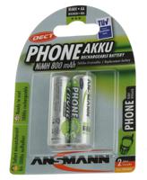 5030902 Ansmann MaxE AA NiMH Rechargeable AA Batteries, 800mAh, 1.2V - Pack of 2