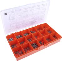 523-008 RS PRO Zinc Plated Steel Compression, Extension, Torsion Spring Kit, 378 Springs