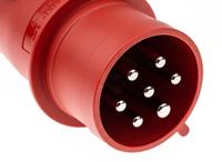 744 MENNEKES, AM-TOP IP44 Red Cable Mount 7P Industrial Power Plug, Rated At 32A, 400 V