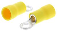 fvws55-s4lf JST, FV Insulated Ring Terminal, M4 (#8) Stud Size, 2.6mm² to 6.6mm² Wire Size, Yellow