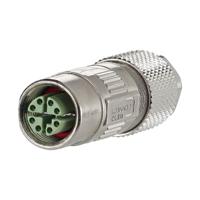 30044475 Metz-Connect Industrial Circular Connector, 8 Contacts, Screw, M12 Connector, Socket, Male, IP67,  Series