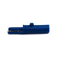 bu-272595 Mueller Electric Crocodile Clip 4 mm Banana Plug Connection, Nickel-Plated Steel Contact, 19A, Blue