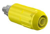 669684-24 Staubli Yellow Female Banana Socket, 4 mm Connector, Bolt Termination, 20A, 1000V, Nickel Plating