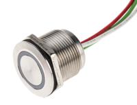 823-2757 RS PRO Capacitive Switch Latching NC,Illuminated, Blue, IP68 Brass