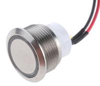 48m-612b ITW Switches 48M Series Illuminated Push Button Switch, Latching, Panel Mount, 19.43mm Cutout, SPST, Blue LED, 48V dc,
