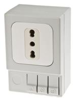 035050-01 STEGO SD035 Light Grey 1 Gang Plug Socket, 16A, Type L - Italian, Indoor Use