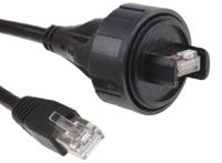 px08373m00 Bulgin, 3m Cat5e, Black RJ45 to Male RJ45 Male, S/FTP Shielded, Terminated PUR Sheath
