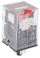 mks2pin-230vac Omron Plug In Power Relay, 230V ac Coil, 10A Switching Current, DPDT