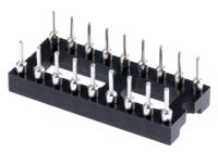 pos-318-s001-95-x22 E-TEC 2.54mm Pitch Vertical 18 Way, Through Hole Turned Pin Open Frame IC Dip Socket, 3A