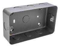 361-1984 RS PRO Grey Matte Mild Steel Back Box, BS, IP20,  Surface Mount, 2 Gangs, 147mm
