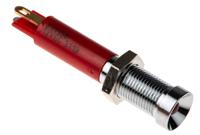 211-156 RS PRO Red Panel Mount Indicator, 12V dc, 6mm Mounting Hole Size, Solder Tab Termination
