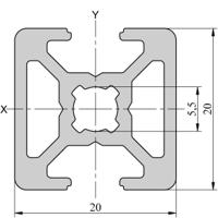 264-7858 RS PRO Silver Aluminium, Anodized Profile Strut, 20 x 20 mm, 6mm Groove, 3m Length
