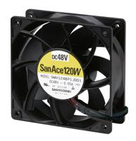 9wv1248p1j001 Sanyo Denki 9WV Series Axial Fan, 48 V dc, DC Operation, 380.6m³/h, 31.2W, 650mA Max, IP68, 120 x 120 x 38mm